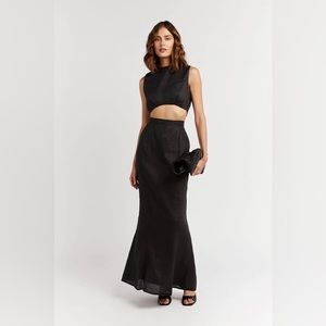 Dissh Spencer Black Linen Skirt